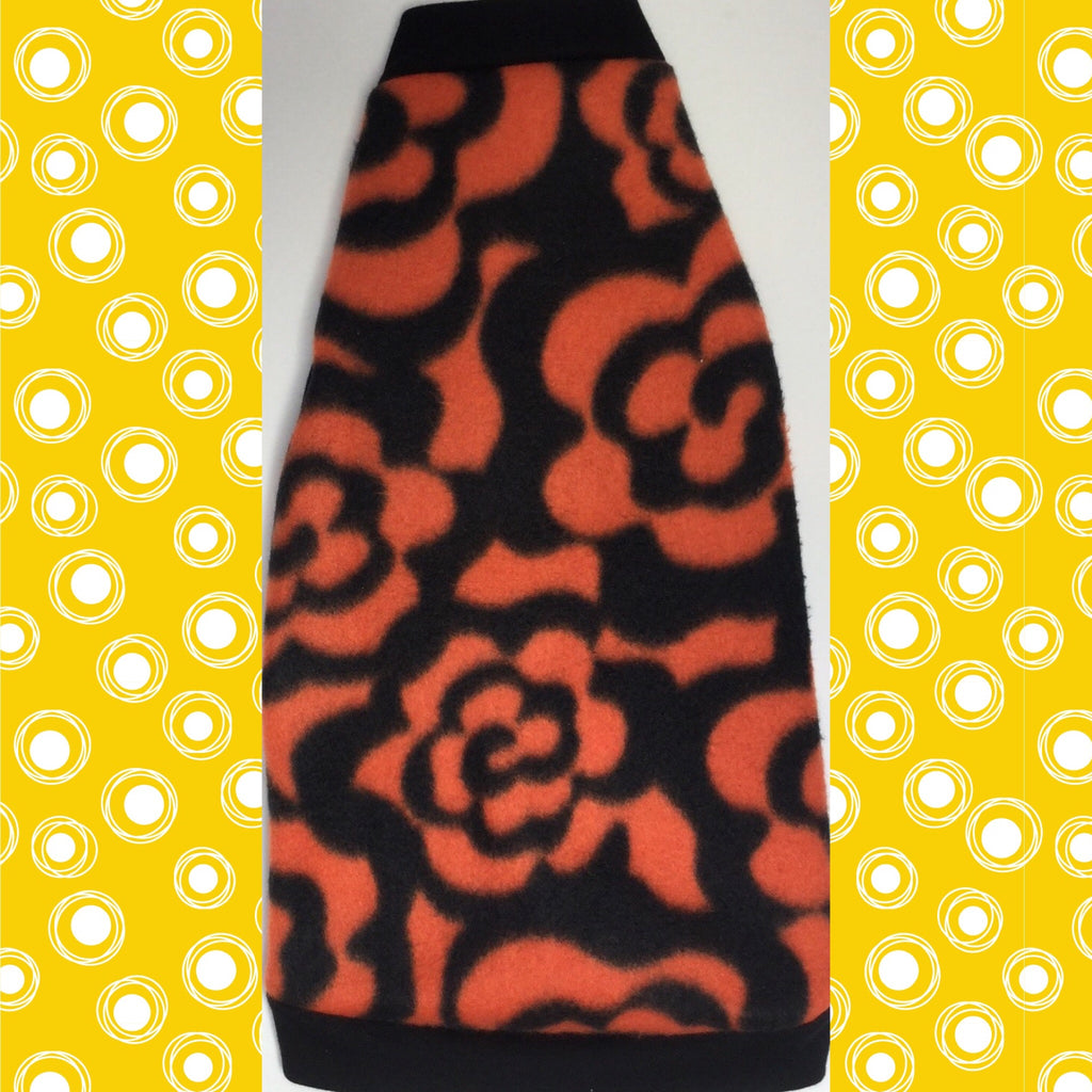 Orange and Black Flower Fleece "Crazy Bunch" - Nudie Patooties