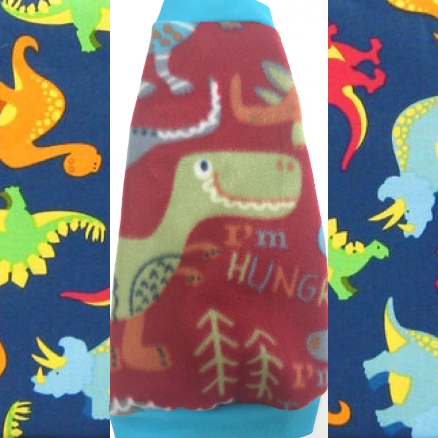 Red Dinosaur Fleece "Purranysarus Rex" - Nudie Patooties