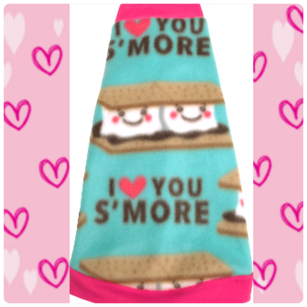 S'mores on Teal Fleece "I Love You S'more"