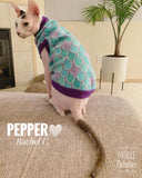 Purple and Turquoise Fleece "Mermen Scales"