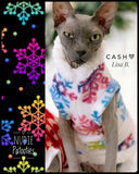 White Rainbow Snowflake Fleece with Sherpa Fur Trim "Rainbow Snowflakes"