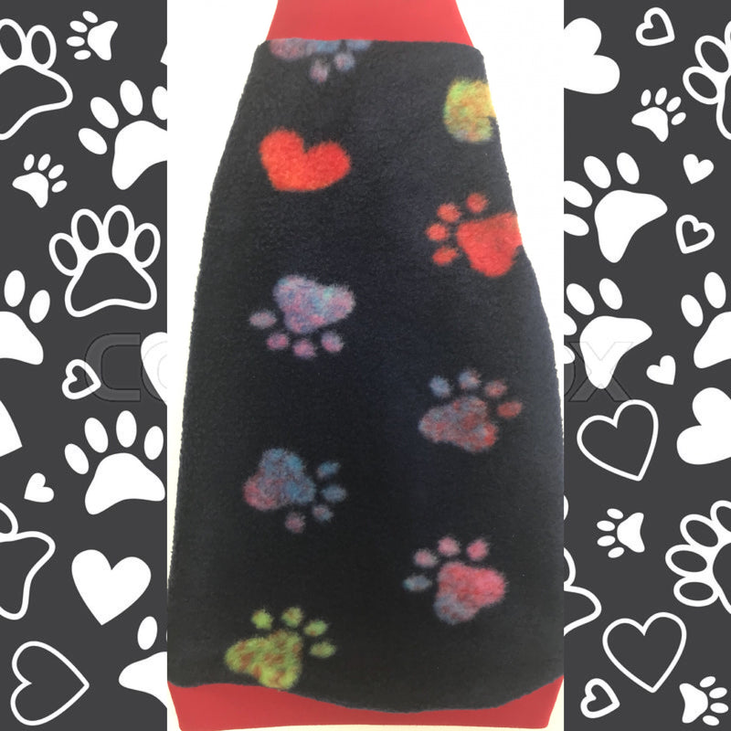 Navy Hearts and Paws Fleece "Paw Prints on Your Heart" - Nudie Patooties