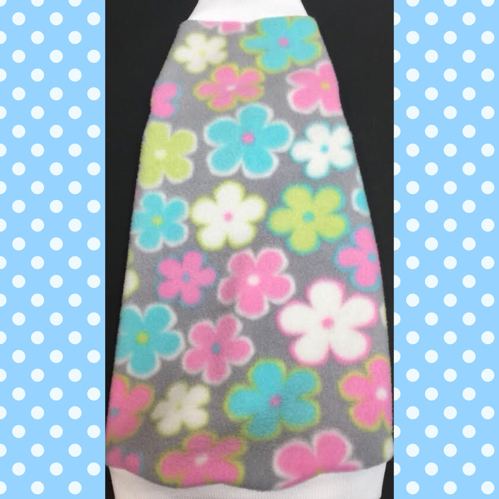 Grey Flower Fleece with Rib Knit "Let Your Dreams Blossom" - Nudie Patooties