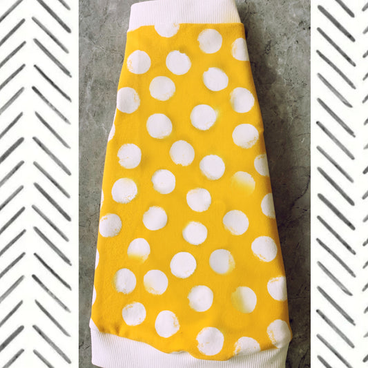 Organic Cotton Sweatshirt, Yellow & White Dots