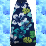 Navy and Green Fleece "Tropical Flowers"