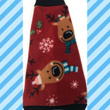 Christmas Red Reindeer Fleece "Dasher and Prancer"