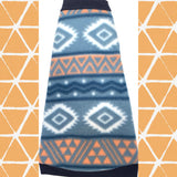 Orange and Blue Fleece "Distressed Tribal"