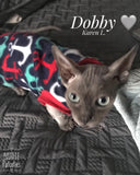 Nudie Patooties anchor fleece for your sphynx cat, sphynx kitten, Peterbald, Devon Rex, Peterbald, and Bambino Cat.  Sphynx cat clothes. 