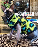 Nudie Patooties Fleece shirt for your sphynx cat, sphynx kitten, Donskoy, Bambino Cat, cornish rex, peterbald and devon rex cat.  Sphynx cat clothes, shirts and sweaters.  