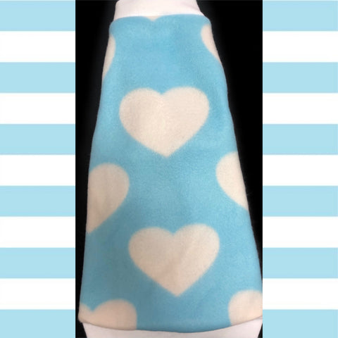 Baby Blue and White Heart Fleece "My Sweetest Heart"