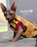 Sphynx Cat Fleece Clothes / clothes for cats/ cat overalls /cat shirt/ cat sweater/ cat sweatshirt/ pet sweater/ Sphynx cat clothes/ Sphynx clothing / cats clothes/ shirt for cat/ cat clothes/ tattoo/ skull/ designer cat clothes/ cat pjs