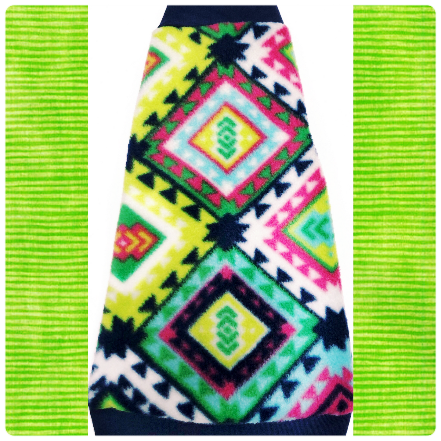 Colorful Aztec Fleece "Keep Calm and Viva"