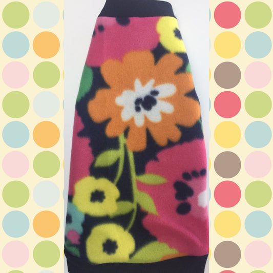 Navy with Colorful Flower Fleece "Happy Heart" - Nudie Patooties