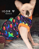 halloween sphynx cat and kitten shirt.  sphynx cat clothes