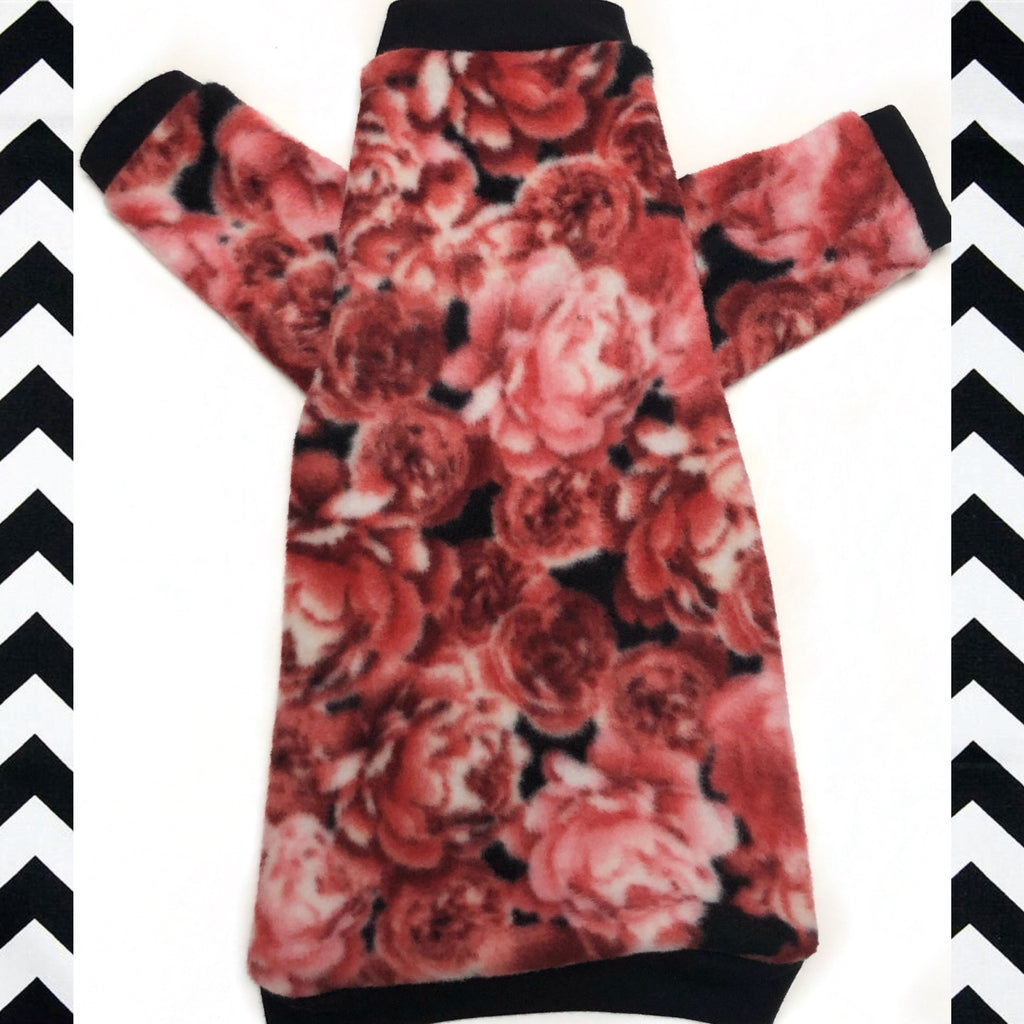 Long Sleeve Pink Roses Fleece "Take Time to Smell the Roses"