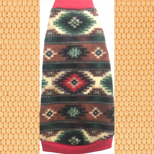 Red and Green Aztec Fleece "Journey" - Nudie Patooties