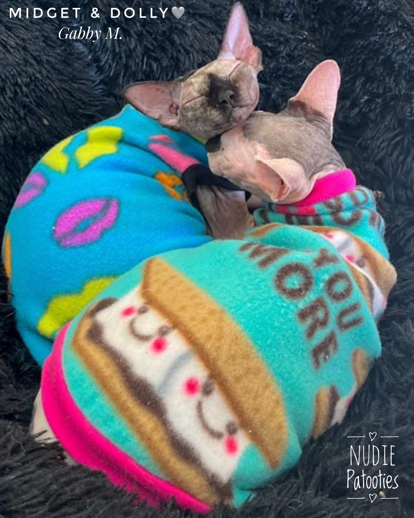Sphynx cat and kitten soft and warm fleece shirt.  Sphynx cat clothes 