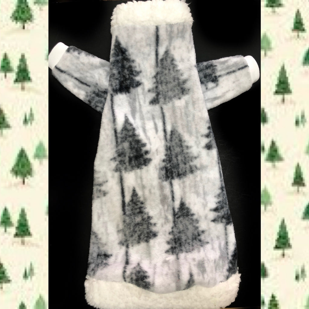 Long Sleeve Grey Fleece with Sherpa Fur Collar "O Christmas Tree"