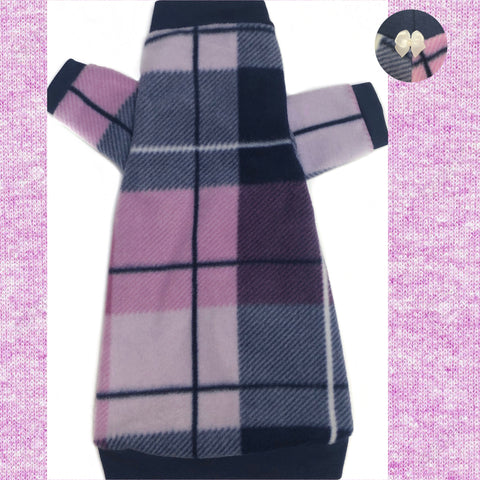 Long Sleeve Pink Plaid Fleece "Watch More Sunsets"