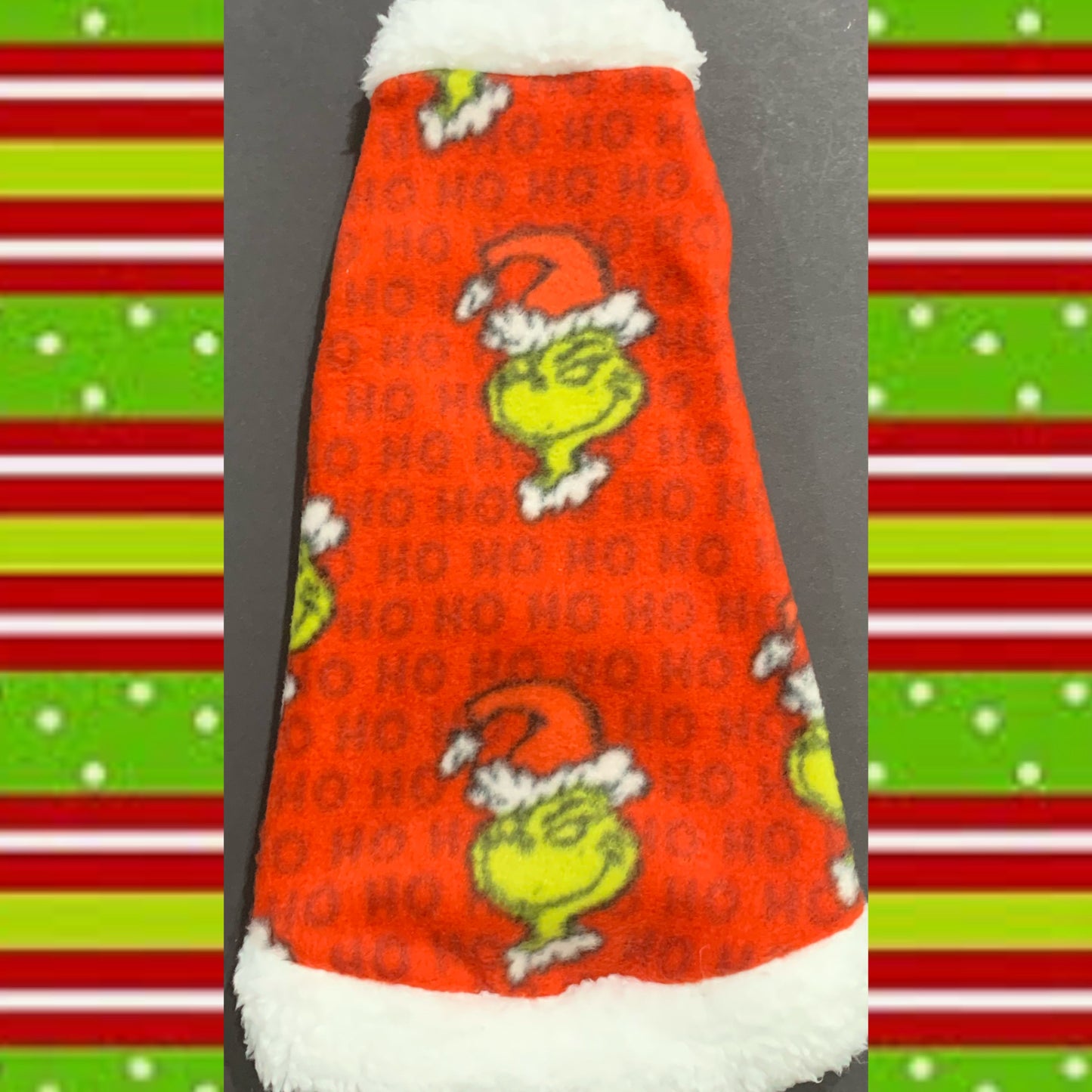Fleece and Sherpa Christmas shirt for sphynx cat and kitten.  Sphynx cat clothes.
