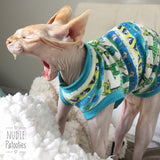 Blue Animal Waffle - Nudie Patooties  Sphynx cat clothes for your sphynx cat, sphynx kitten, Donskoy, Bambino Cat, cornish rex, peterbald and devon rex cat. 