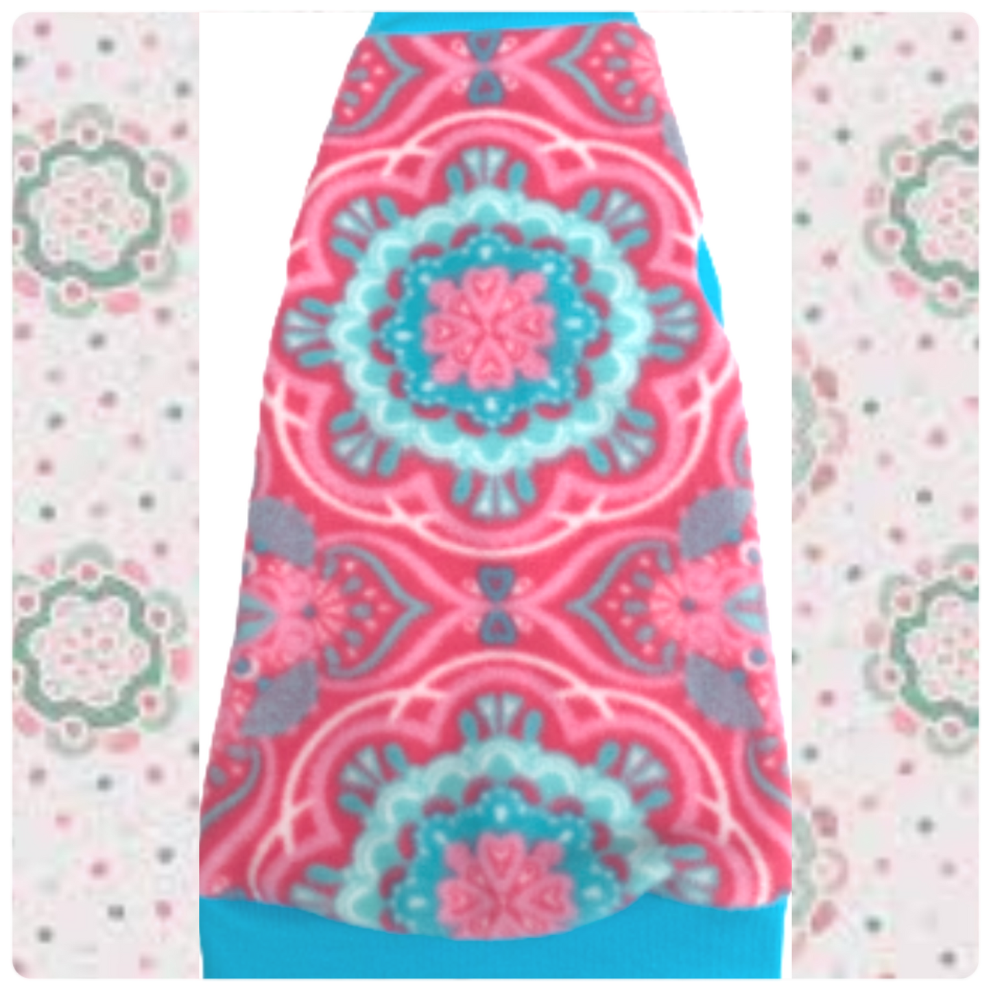 Hot Pink & Turquoise Medallion Fleece "Boho Babe"