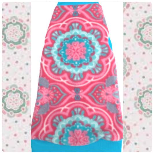 Hot Pink & Turquoise Medallion Fleece "Boho Babe"