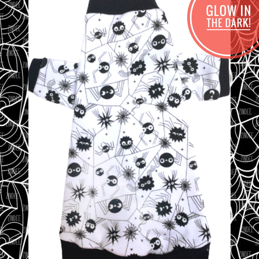 Long Sleeve Cob Webs & Spiders--Glow in the Dark