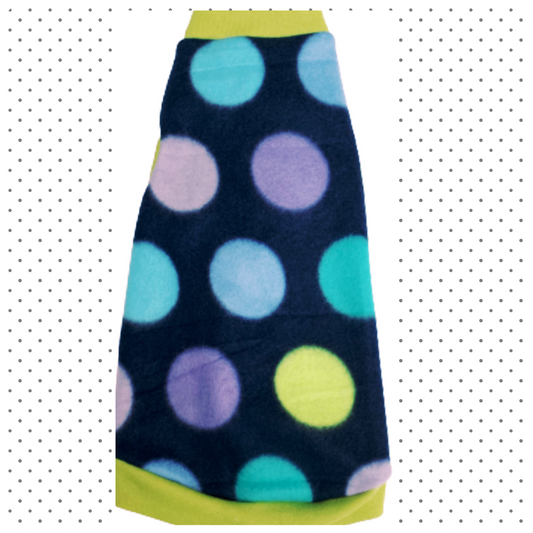 Polka Dots on Navy Fleece "Pookie"