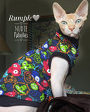 Skull shirt/ Halloween/ Sphynx Cat Fleece Clothes / clothes for cats/ cat overalls /cat shirt/ cat sweater/ cat sweatshirt/ pet sweater/ Sphynx cat clothes/ Sphynx clothing / cats clothes/ shirt for cat/ cat clothes/ tattoo/ skull/ designer cat clothes/ cat pjs