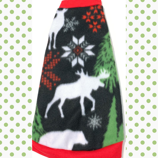 Black Woodland Fleece "Christmas Wonderland"