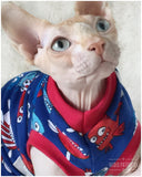 Fourth 4th of July Patriotic Cat Shirt/ 100% cotton/ Sphynx Cat Fleece Clothes / clothes for cats/ cat overalls /cat shirt/ cat sweater/ cat sweatshirt/ pet sweater/ Sphynx cat clothes/ Sphynx clothing / cats clothes/ shirt for cat/ cat clothes/ tattoo/ skull/ designer cat clothes/ cat pjs 