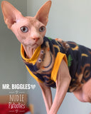 Nudie Patooties fleece shirt for your Sphynx, Peterbald, Cornish Rex, Devon Rex, and Bambino Cat!