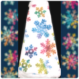 White Rainbow Snowflake Fleece with Sherpa Fur Trim "Rainbow Snowflakes"