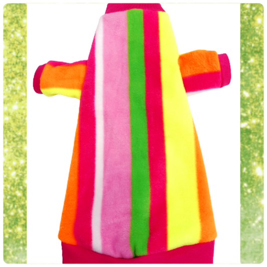 Long Sleeve Neon Stripes Fleece "Pool Party"