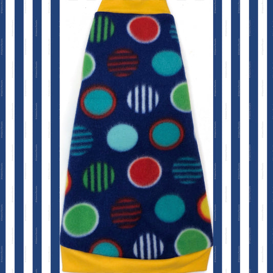 Navy Polka Dot Fleece "Celebrate Good Times"