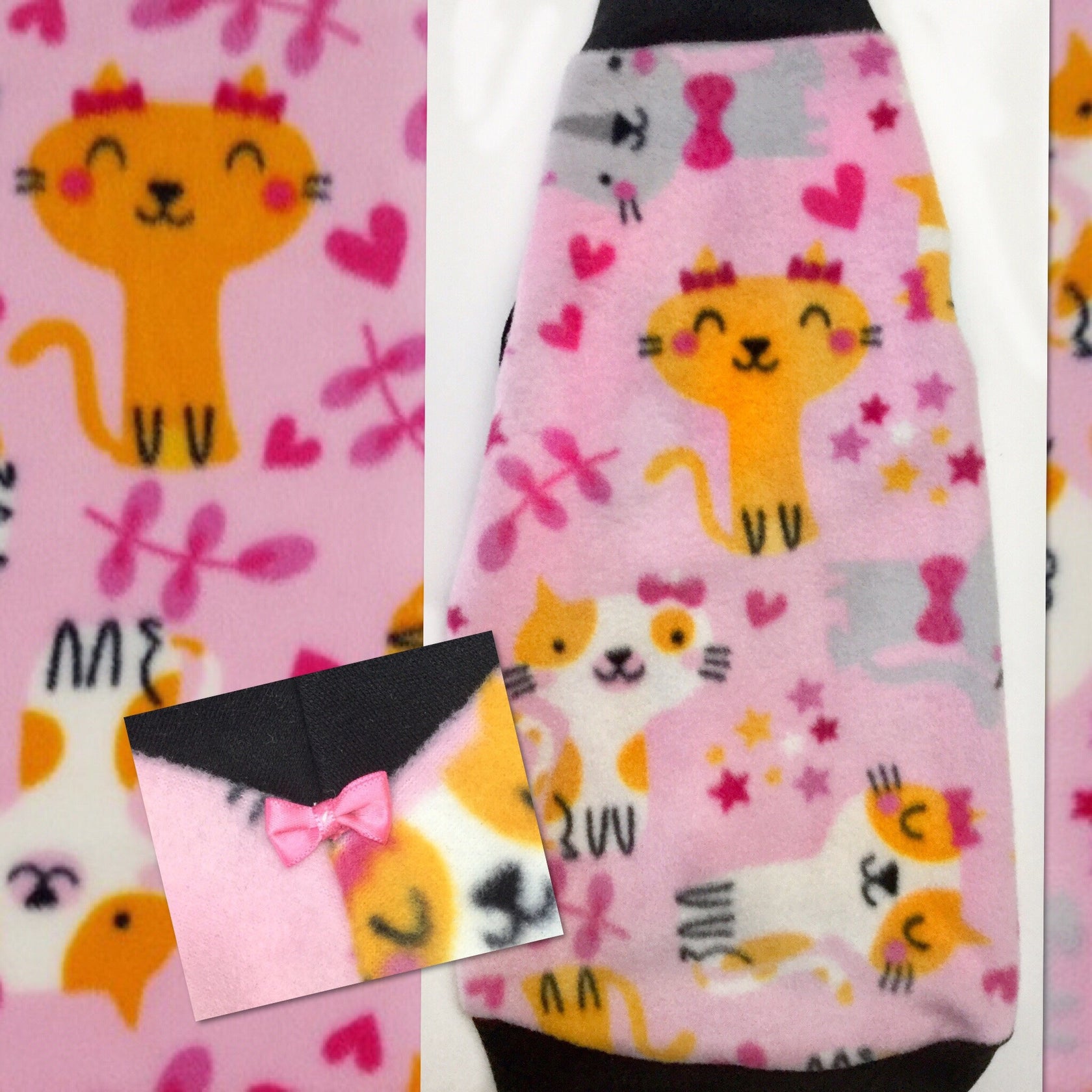 Pink Cat Fleece "Cute Cats" Nudie Patooties