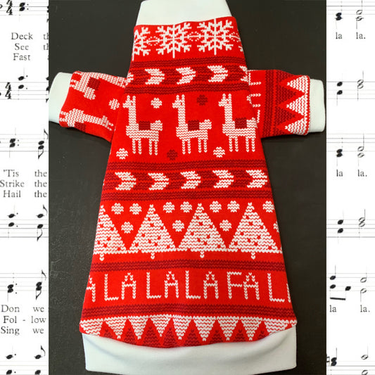 Long Sleeve Christmas Red and White Shirt "Fa La La Llama"