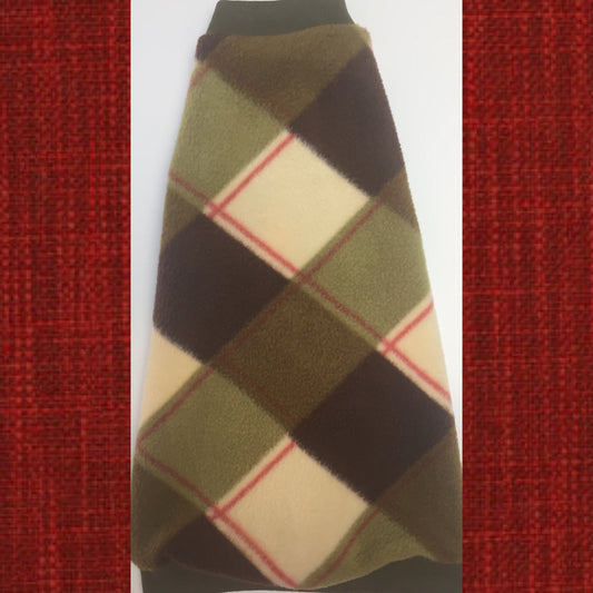 Olive, Cream, Brown, Argyle Fleece "Fallout" - Nudie Patooties