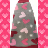 Grey, Red, and Pink Heart Fleece "Struck by Love"