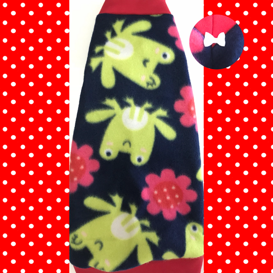 Navy Polka Dot Frog Fleece "Kissin' Toads" - Nudie Patooties
