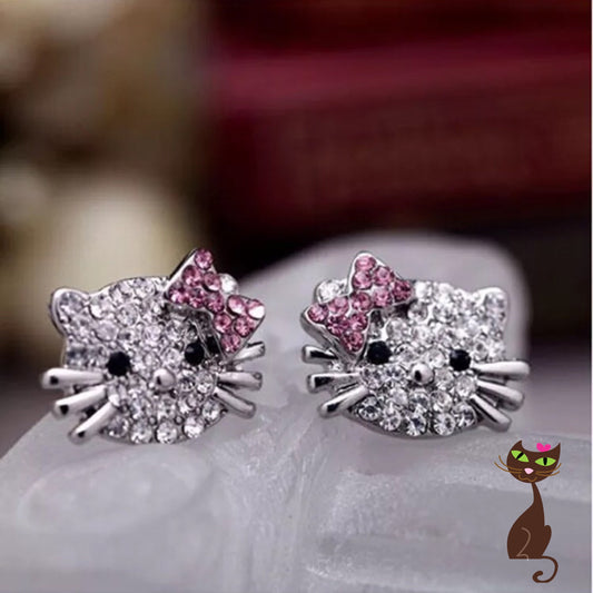 Cat Earrings with Bow - Nudie Patooties  Sphynx cat clothes for your sphynx cat, sphynx kitten, Donskoy, Bambino Cat, cornish rex, peterbald and devon rex cat. 