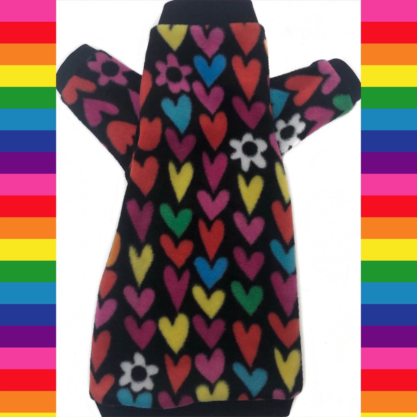 Long Sleeve Colorful Heart Fleece "All You Need is Love"