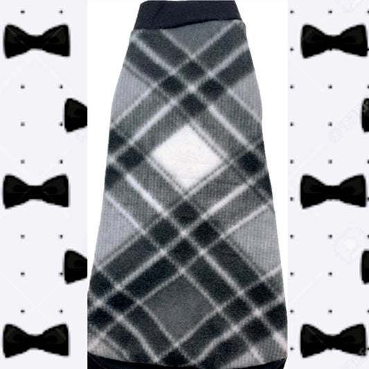 Black, Gray, White Plaid Fleece "McDreamy"