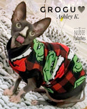 Grumpy Green Guy on Black & Red Buffalo Plaid