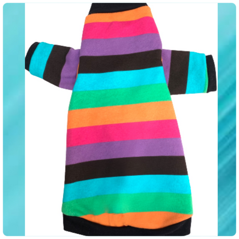 Long Sleeve Bright Multi Stripe Cotton Sweatshirt