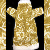 Long Sleeve Green Fleece with Sherpa Fur Collar "Pretty Paisley"
