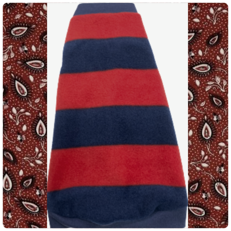 Red and Navy Stripe Fleece "GQ"