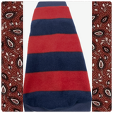 Red and Navy Stripe Fleece "GQ"