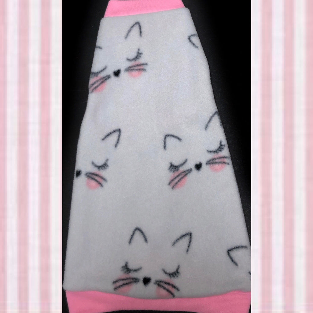 Grey and Baby Pink Cat Fleece "Pawsitively Adorable"